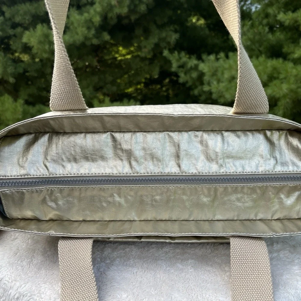 Kipling HB6279 Tote Bag Goldnbeige Metallic Gold NWT Monkey Large Shoulder Bag